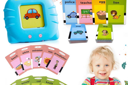 Talking Flash Cards Speech Therapy Toys-224 Sight Words Montessori Preschool Educational Learning Pocketspeech Development Toy for Toddler, Learning Pocket Speech Audible Flashcards (Blue)