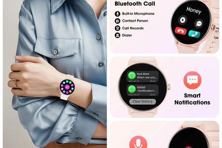 Smart Watch (Answer/Dial Call),1.39" Touch Display Fitness Tracker with Sport Modes, Smartwatch with IP68 Waterproof,Step Counter Watch Fits for Android (Pink)