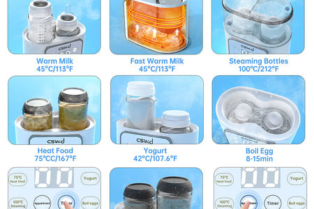 Baby Bottle Warmer, 9-In-1 Fast Milk Warmer Babies Food Heater & Defrost
